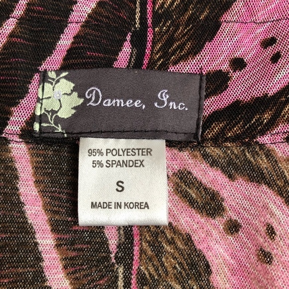 Damee Inc 2 Piece Embellished Jacket & Top Set Pink Animal Print  Women’s Small - Picture 5 of 16